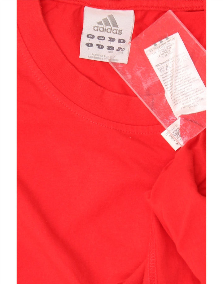 ADIDAS Mens T-Shirt Top Large Red Cotton