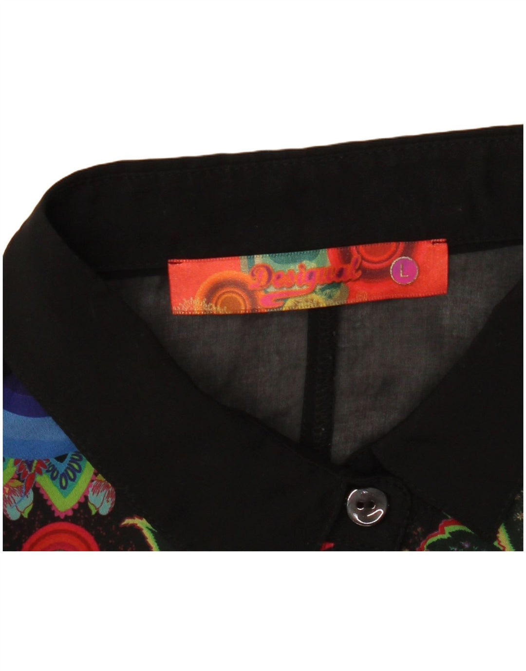 DESIGUAL Γυναικεία See Through Μπλούζα UK 16 Large Black Floral