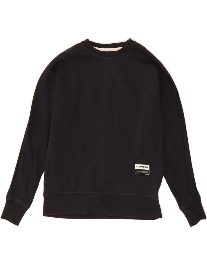 UNDER ARMOUR Boys Graphic Sweatshirt Jumper 9-10 Years Medium  Black Vintage Under Armour and Second-Hand Under Armour from Messina Hembry 