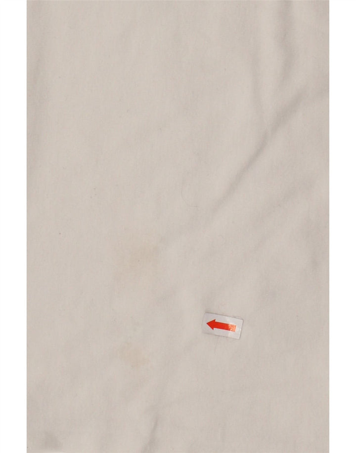 ADIDAS Γυναικείο T-Shirt Top UK 14 Large Off White βαμβακερό