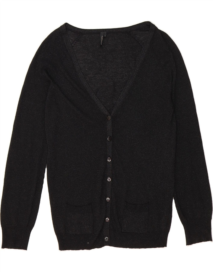 TOPSHOP Womens Cardigan Sweater UK 12 Medium Black Viscose Vintage Topshop and Second-Hand Topshop from Messina Hembry 