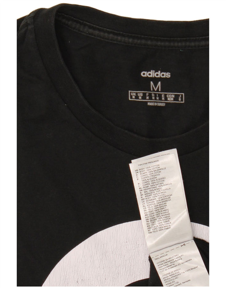 Ανδρικό γραφικό T-Shirt Adidas Top Μεσαίο μαύρο βαμβακερό