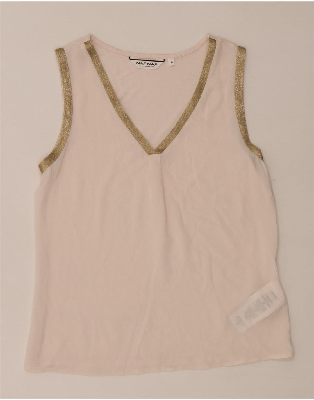 Naf Naf Γυναικείο See Through Vest Top UK 12 Medium Pink Polyester