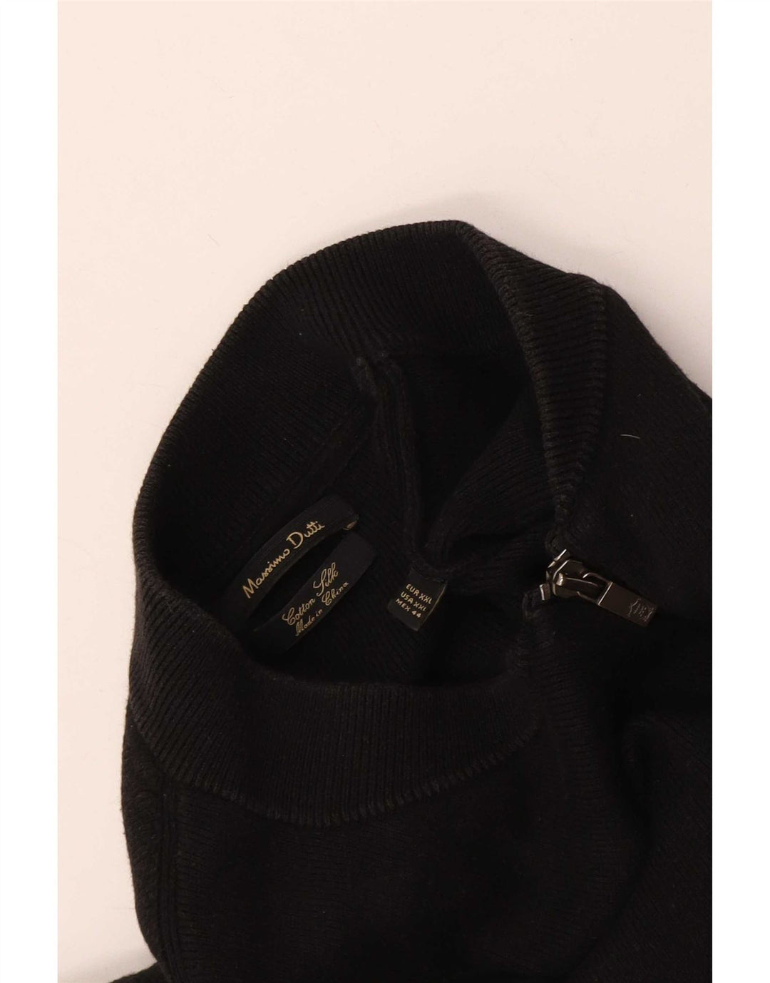 Ανδρικό πουλόβερ Massimo Dutti Ζακέτα 2XL Μαύρο βαμβακερό