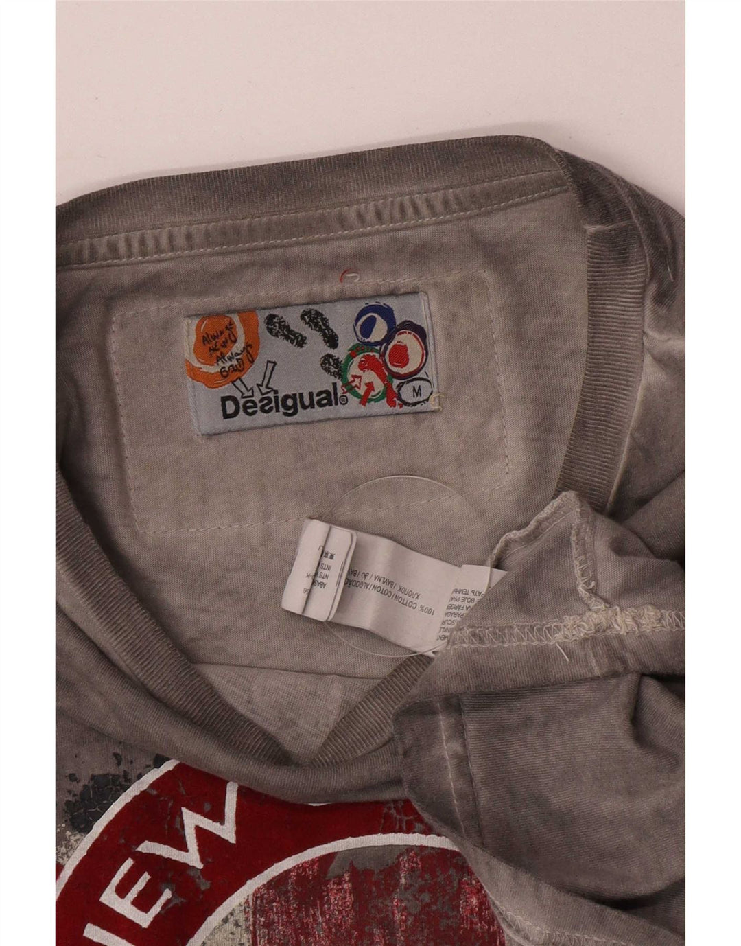 Ανδρικό γραφικό T-Shirt Desigual Top Μεσαίο γκρι βαμβακερό