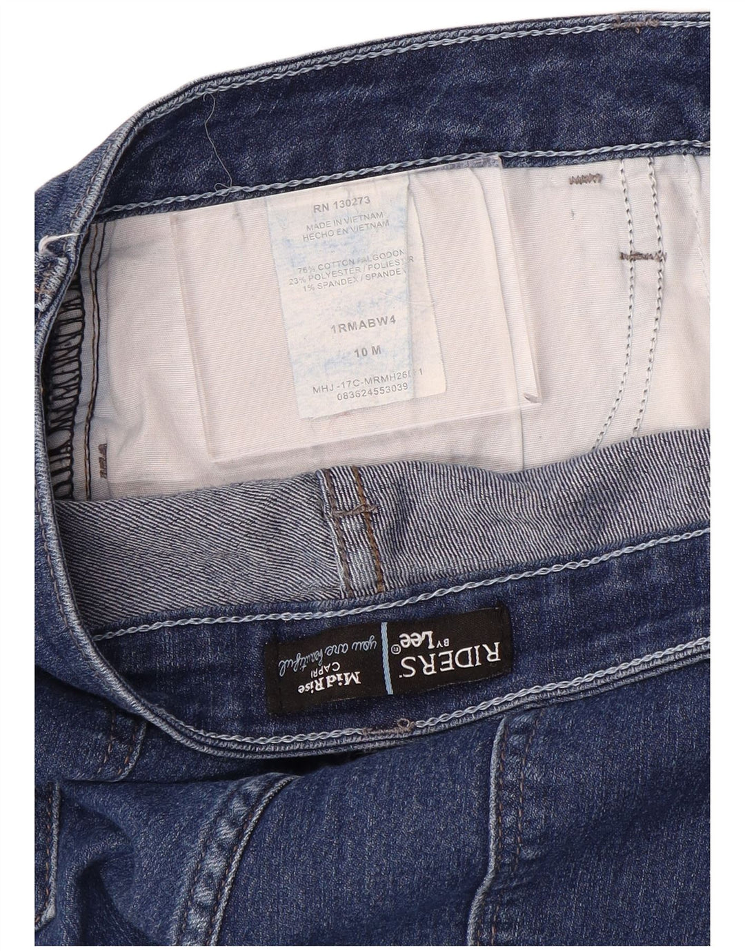 Lee Womens Riders Ψηλόμεσο Capri Jeans US 10 Large W32 L21 Blue Cotton