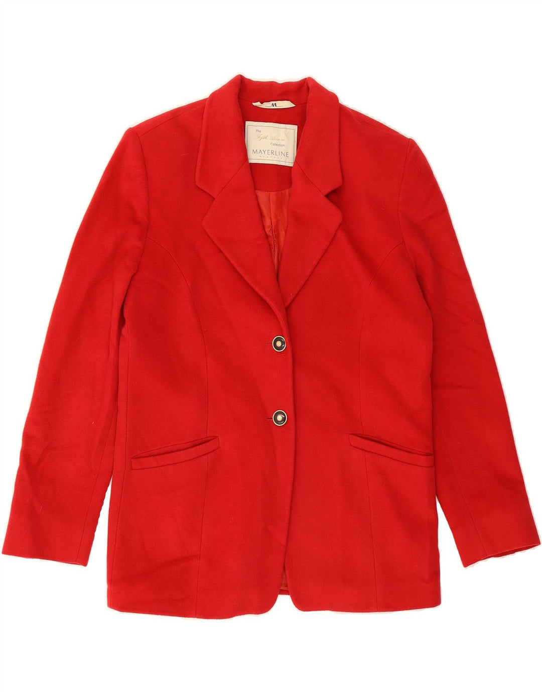 MAYERLINE Womens Oversized 2 Button Blazer Jacket UK 10 Small  Red Wool Vintage Mayerline and Second-Hand Mayerline from Messina Hembry 