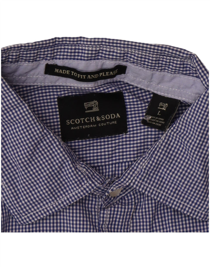 Ανδρικό πουκάμισο Scotch & Soda Large Blue Gingham