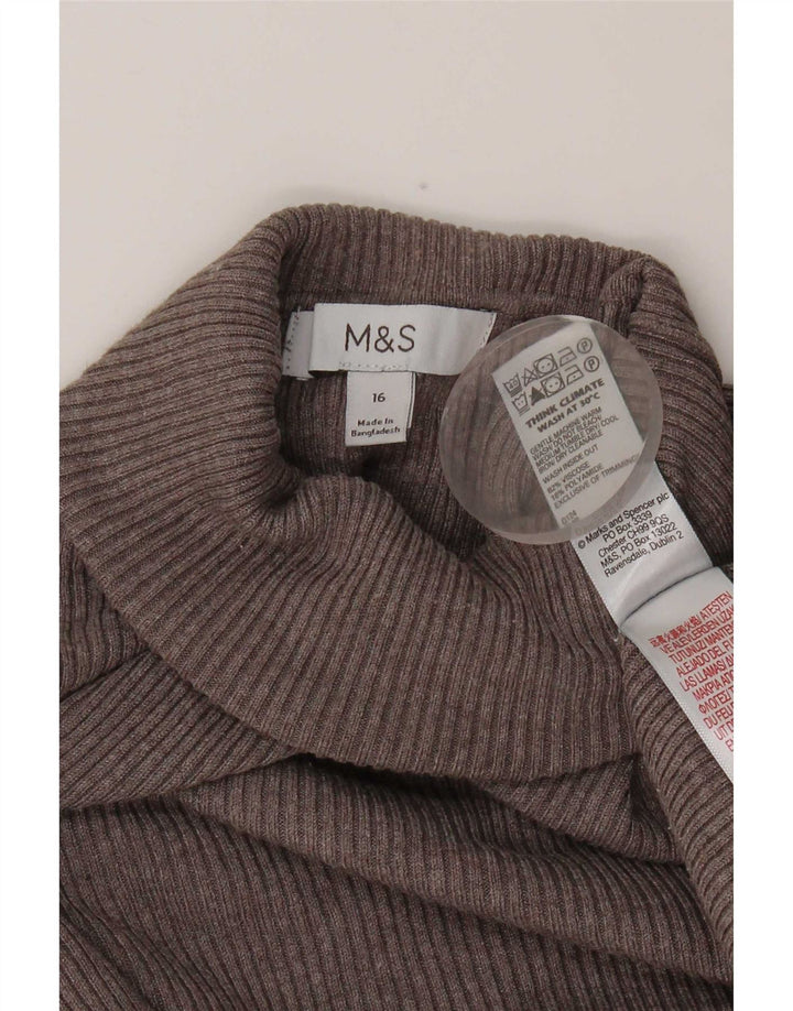 Marks & Spencer Γυναικεία μπλούζα μακρυμάνικη UK 16 μεγάλη γκρι βισκόζη