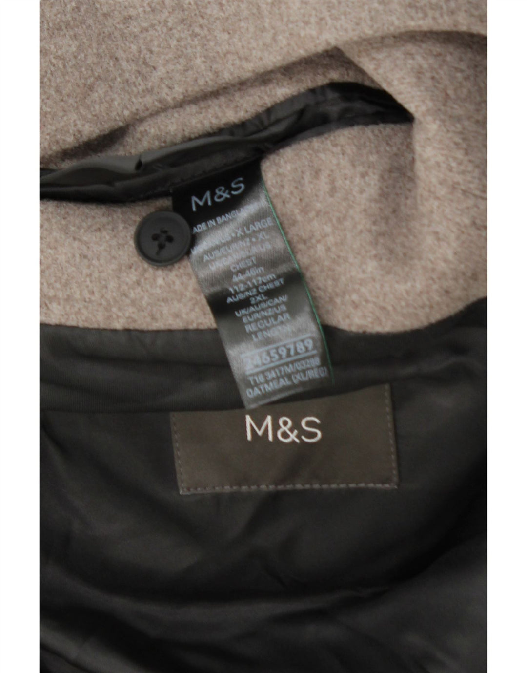 Ανδρικό πανωφόρι Marks & Spencer UK 42 XL καφέ πολυεστέρας
