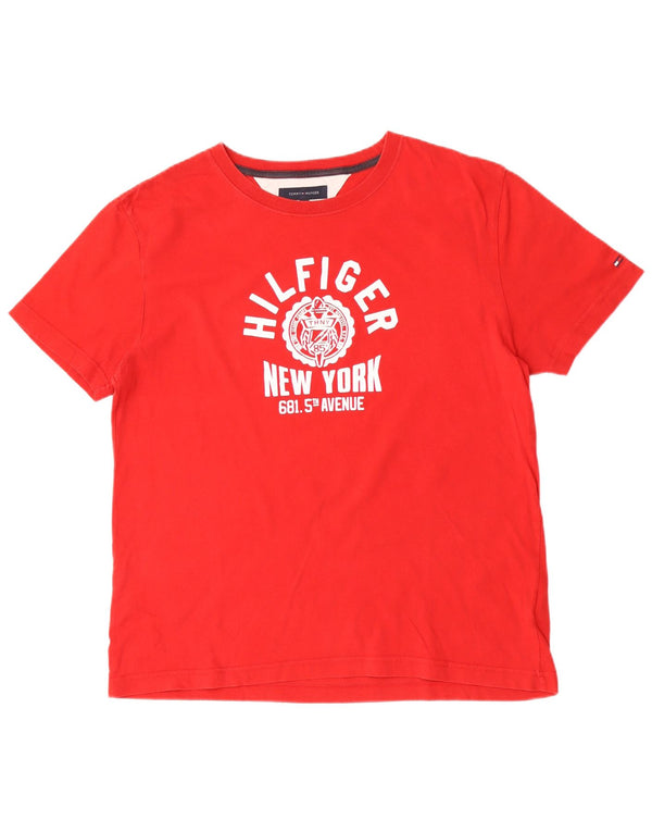 Ανδρικό γραφικό T-Shirt Tommy Hilfiger Top XL Red Cotton