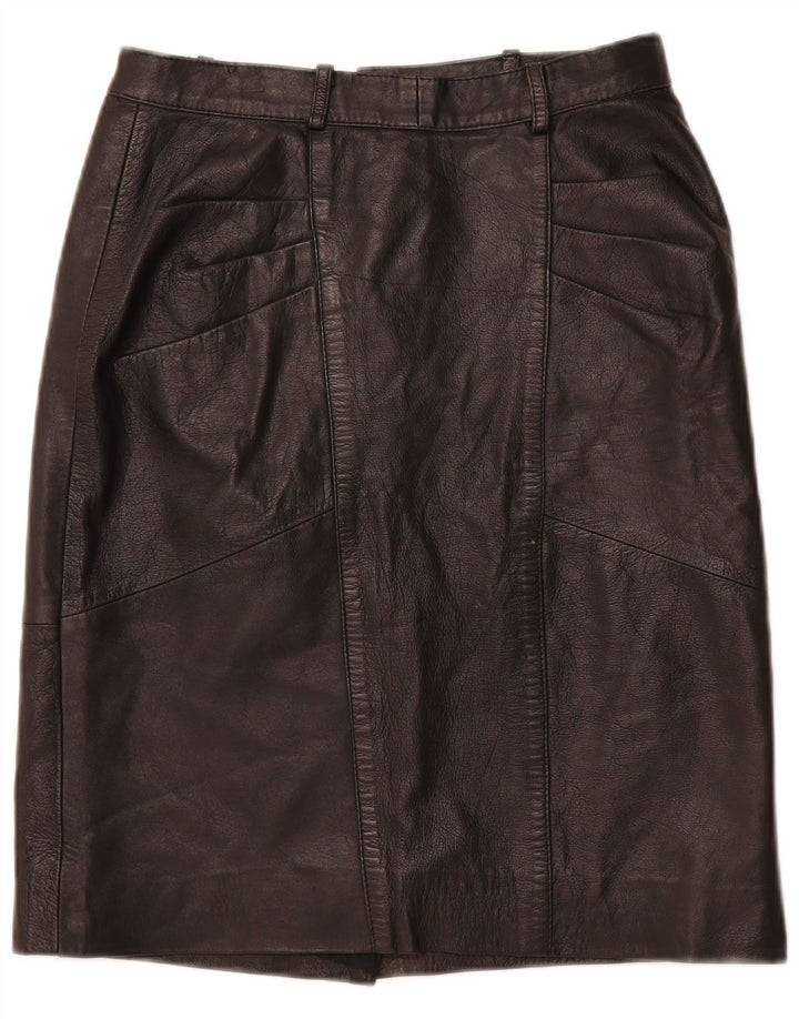 Γυναικεία Ψηλόμεση Δερμάτινη Φούστα VINTAGE IT 48 XL W28 Μαύρη Δερμάτινη