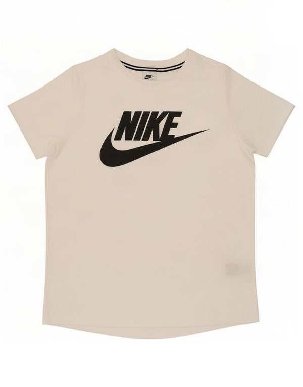 Γυναικείο γραφικό μπλουζάκι Nike μεγάλου μεγέθους τοπ UK 16 μεγάλο λευκό πολυεστέρα