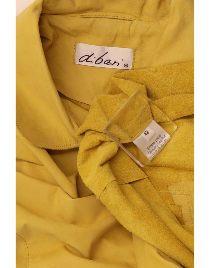 DI BARI Γυναικείο Suede Jacket μεγάλου μεγέθους EU 42 Δερμάτινο μεγάλο κίτρινο