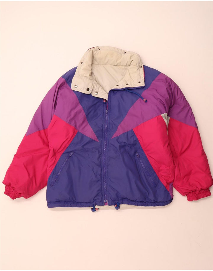 Γυναικείο αναστρέψιμο μπουφάν με κουκούλα VINTAGE Μεγάλο Μπεζ Χρώμα Πολυεστέρας