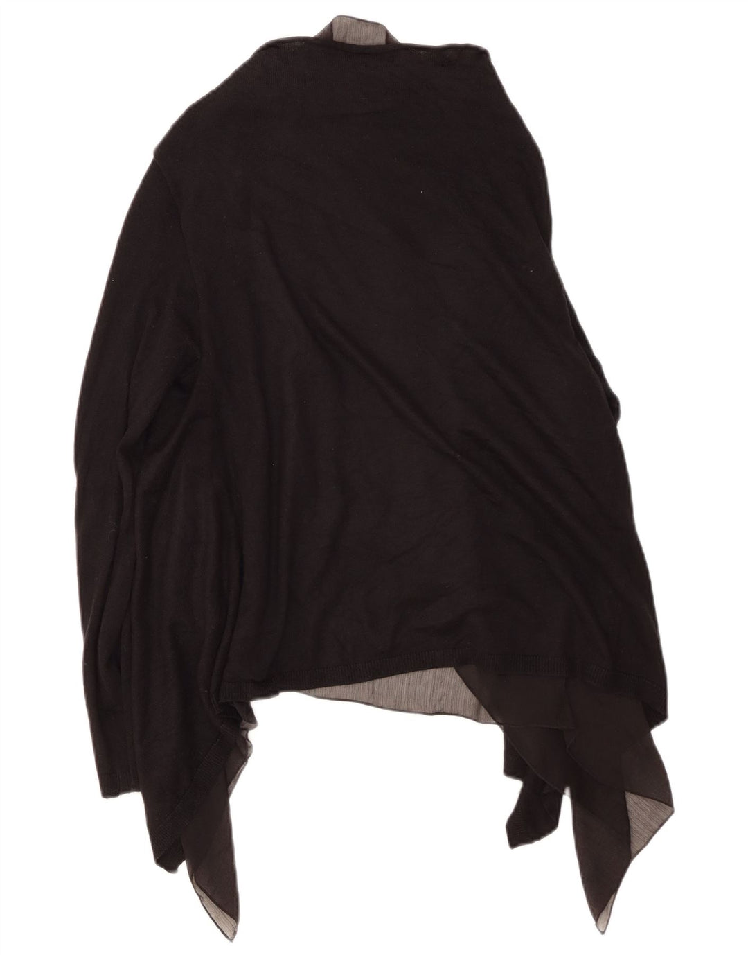 ZARA Γυναικείο ασύμμετρο ανοιχτό πουλόβερ ζακέτα UK 12 μεσαίο μαύρο ακρυλικό