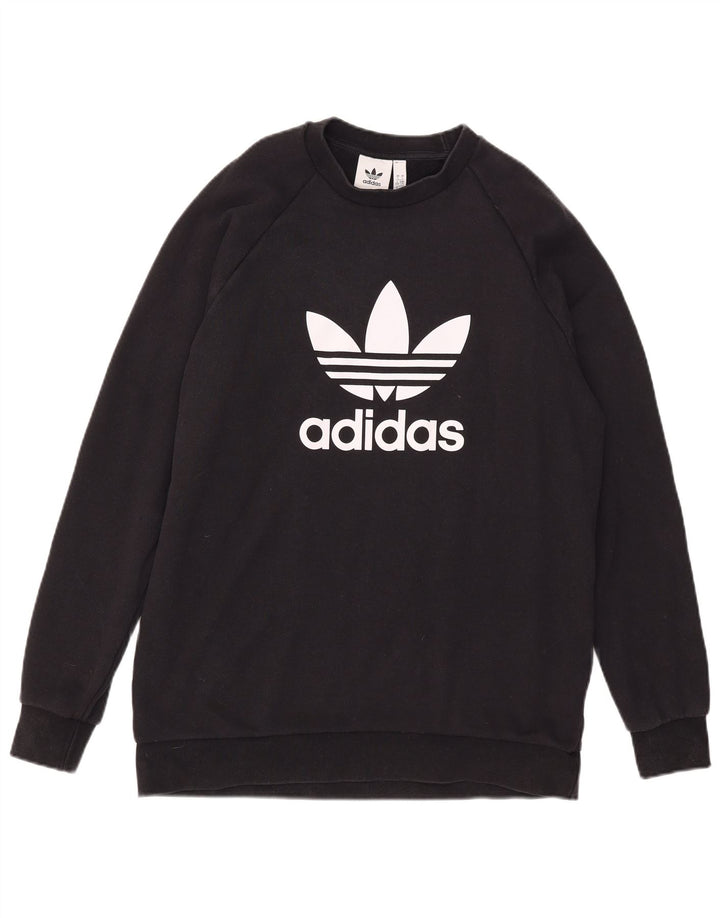 Ανδρικό γραφικό φούτερ Adidas Jumper μεγάλο μαύρο βαμβακερό