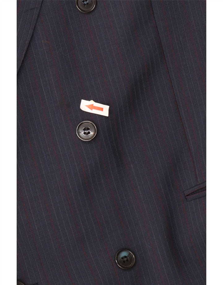 Monti Ανδρικό μπουφάν Blazer με διπλό στήθος IT 56 3XL Navy Blue ριγέ μαλλί