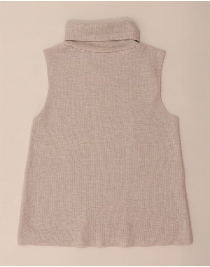 Zara Γυναικείο γιλέκο Crop UK 10 Small Beige Polyester