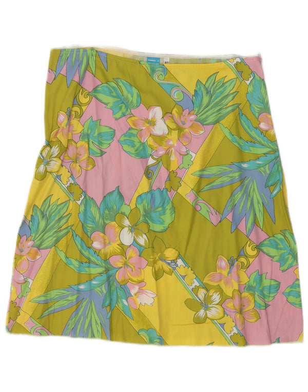 Vintage γυναικεία φούστα σε γραμμή Α EU 40 Medium W30 Πολύχρωμη φλοράλ βαμβακερή