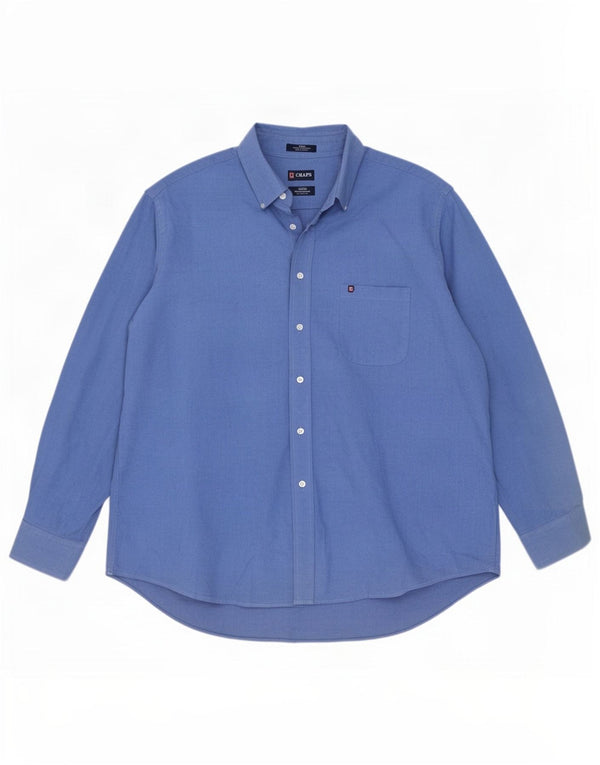 Chaps Ανδρικό πουκάμισο Oxford Size 17 1/2 XL Blue Cotton