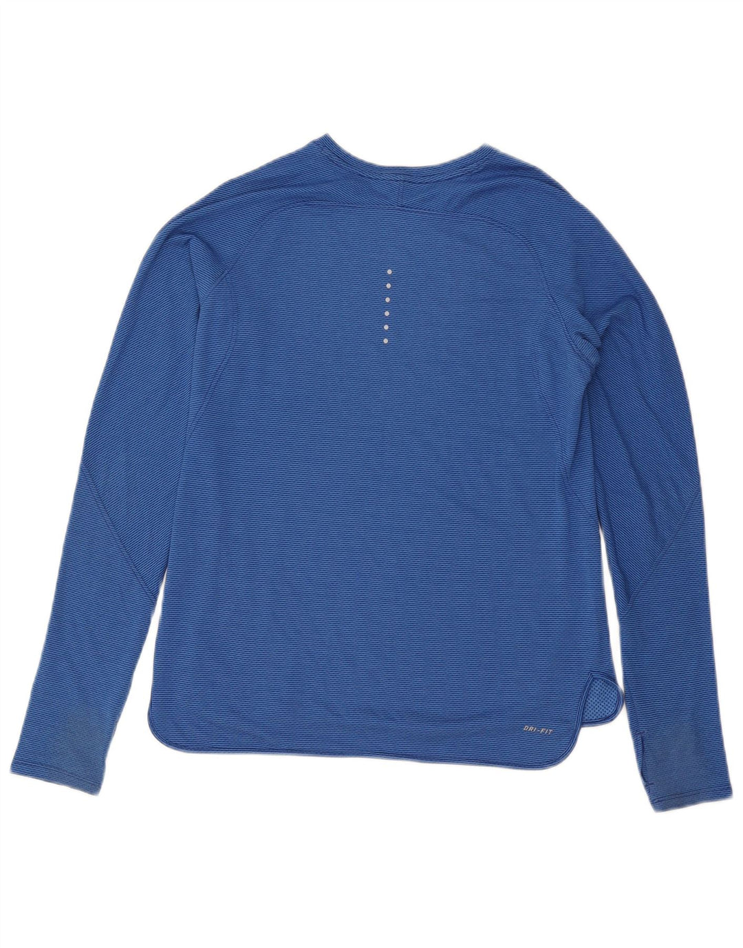 Nike γυναικείο Dri Fit Top μακρυμάνικο UK 14 Large Blue Pinstripe Polyester