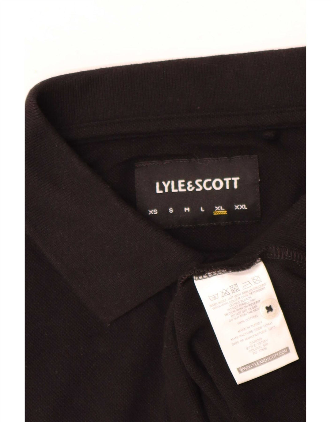 Ανδρικό πουκάμισο πόλο Lyle & Scott XL Μαύρο βαμβακερό