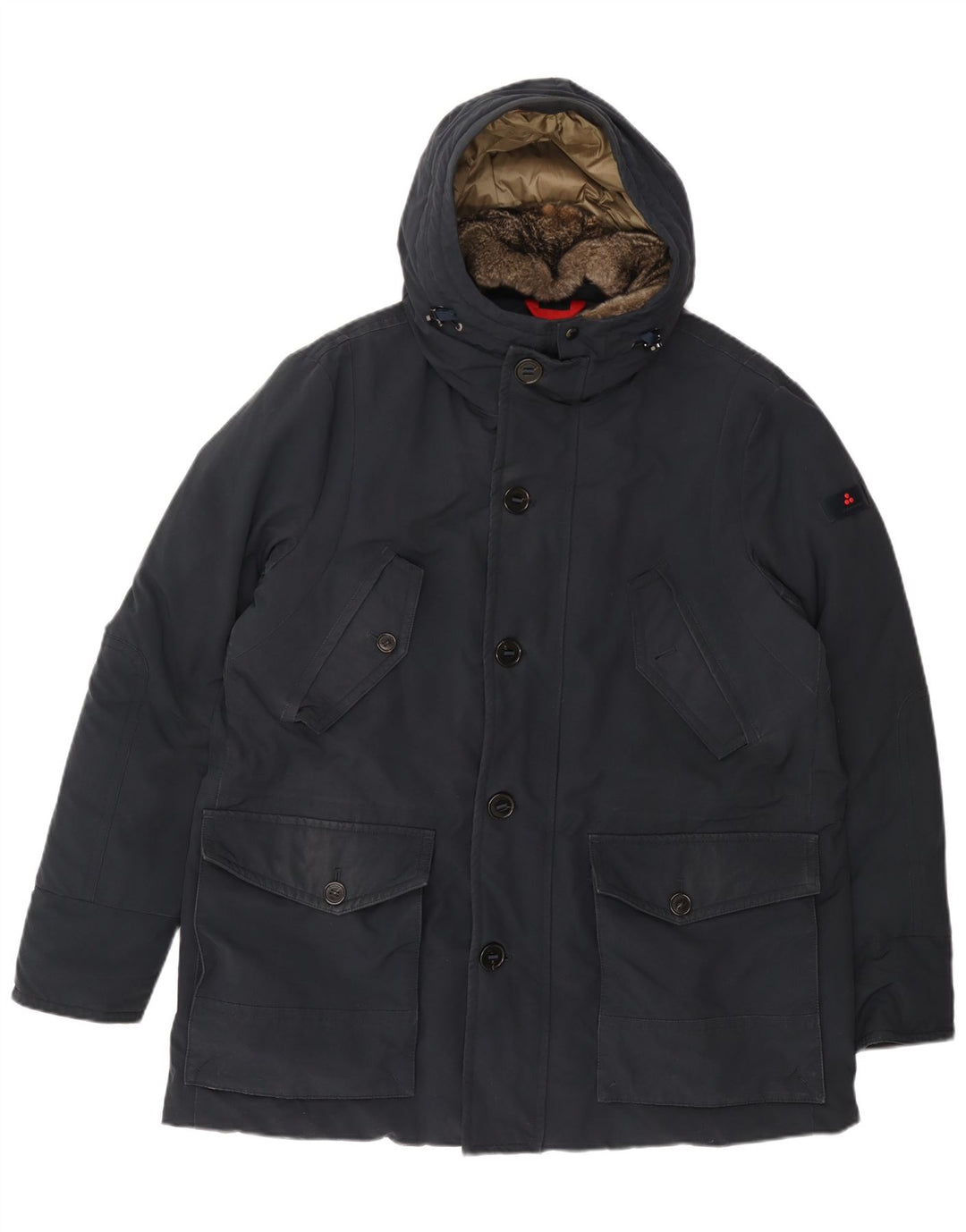 PEUTEREY Ανδρικό μπουφάν με κουκούλα UK 44 2XL Navy Blue Polyester