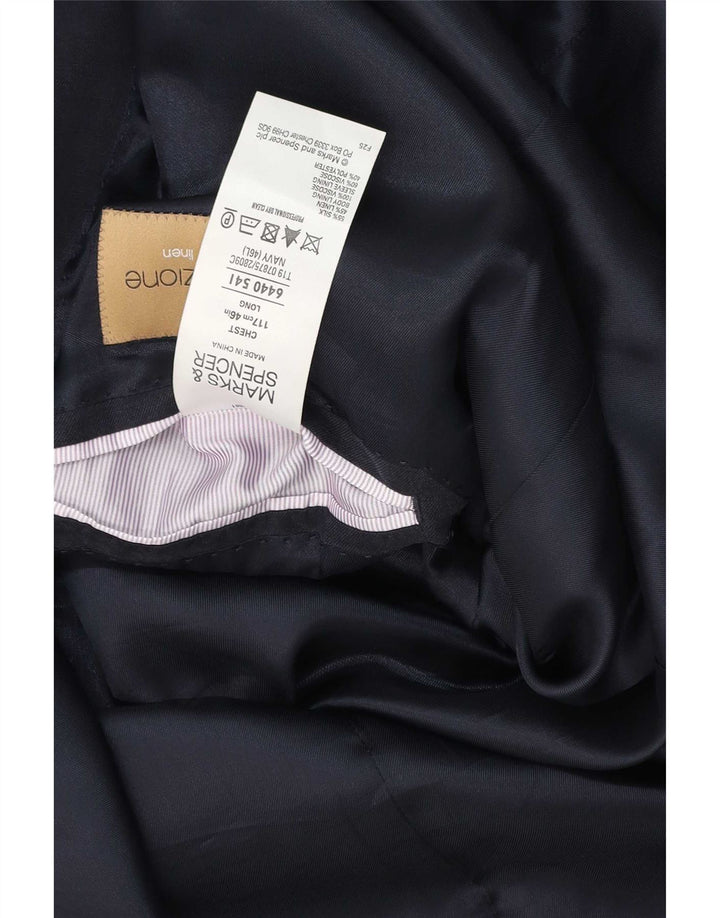 Marks & Spencer Ανδρικό σακάκι μπλέιζερ UK 46 XL Navy Blue Silk