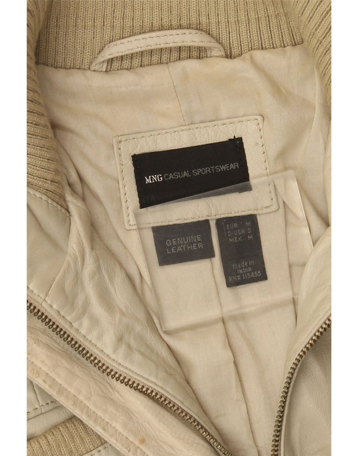 Mango Γυναικείο Δερμάτινο Μπουφάν UK 12 Medium Beige