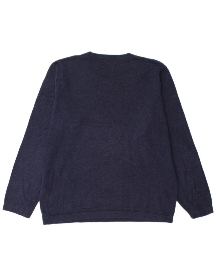 Marks & Spencer Ανδρικό μπλε πουλόβερ με λαιμόκοψη Harbor Crew Large Navy Blue