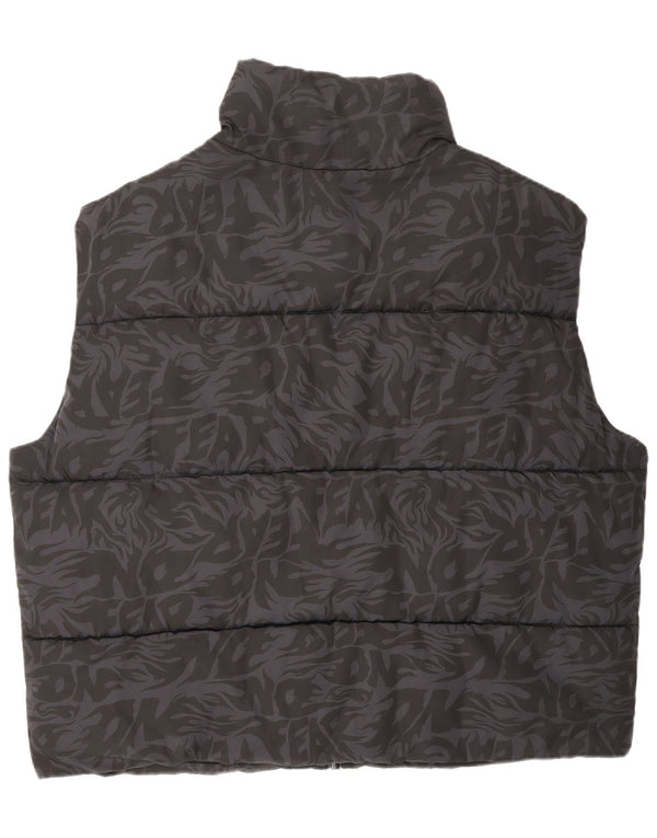 No Fear Mens Graphic Padded Gilet UK 42 XL Μαύρο Animal Print Polyester