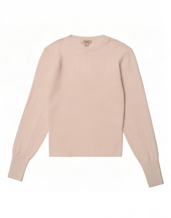 Γυναικείο πουλόβερ Oasis Crew Neck Jumper UK 12 Medium White Polyester