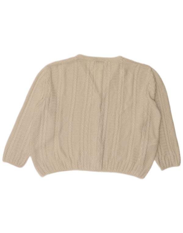 Marks & Spencer Γυναικείο πουλόβερ με ζακέτα UK 18 XL Λευκό