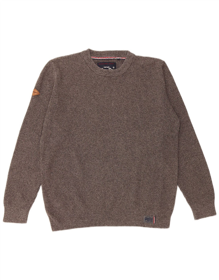 Ανδρικό πουλόβερ Superdry Crew Neck Jumper 2XL Γκρι βαμβακερό