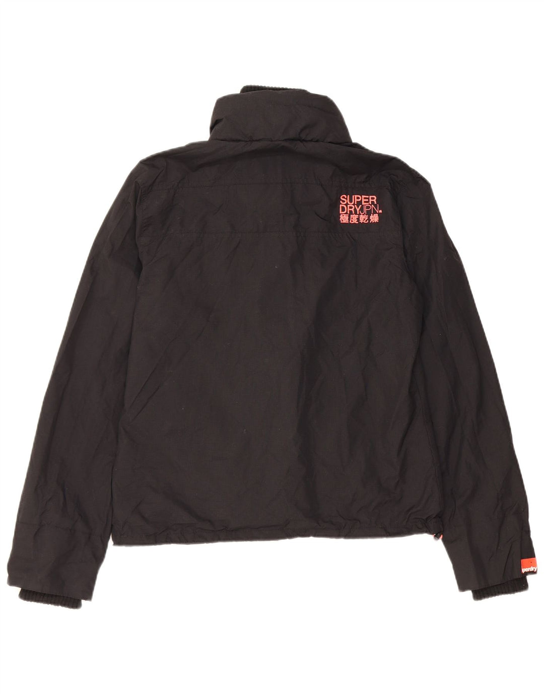 Superdry Womens The Windcheater Windbreaker Jacket UK 16 Large Black Nylon