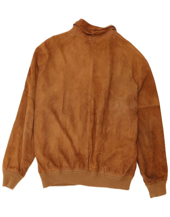 Vintage Ανδρικό Suede Bomber Jacket UK 42 XL Καφέ Δερμάτινο