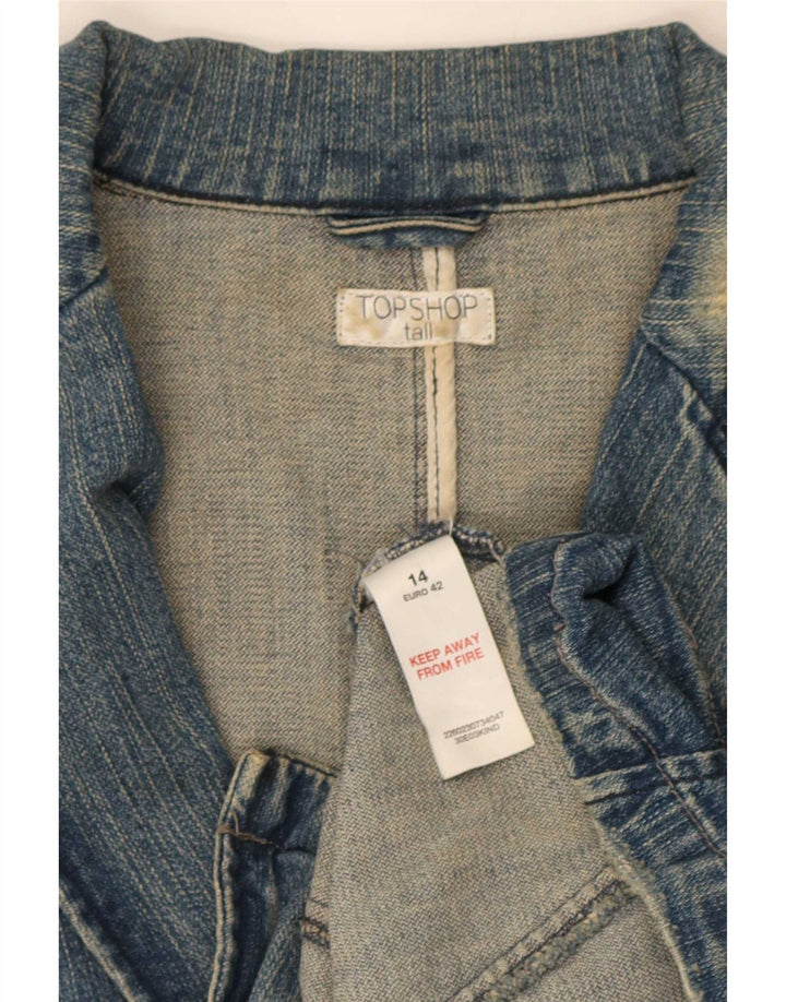 Topshop Γυναικείο τζιν σακάκι 2 κουμπιών UK 14 μεσαίο μπλε βαμβακερό