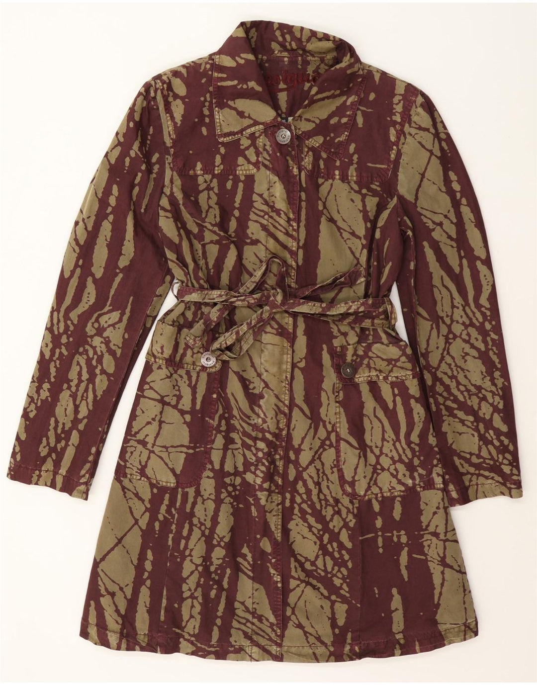 Γυναικείο Desigual Abstract Pattern Windbreaker Coat EU 40 Μεσαίο πράσινο βαμβακερό