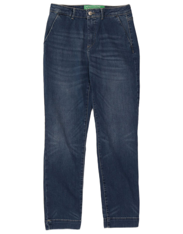 Benetton Γυναικείο Slim Jeans UK 8 Small W26 L27 Blue Cotton