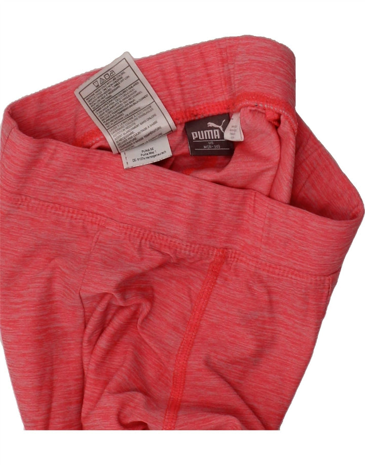PUMA Girls Graphic Leggings 8-9 Years Medium  Pink Flecked Polyester Vintage Puma and Second-Hand Puma from Messina Hembry 