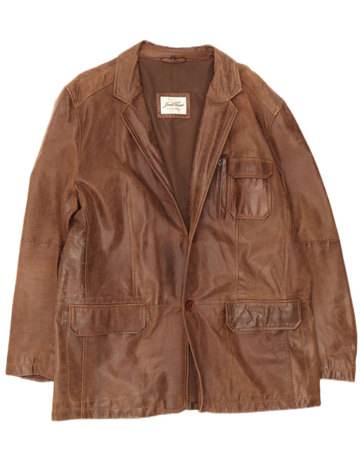 Vintage Ανδρικό Δερμάτινο Μπουφάν Blazer IT 54 2XL Καφέ