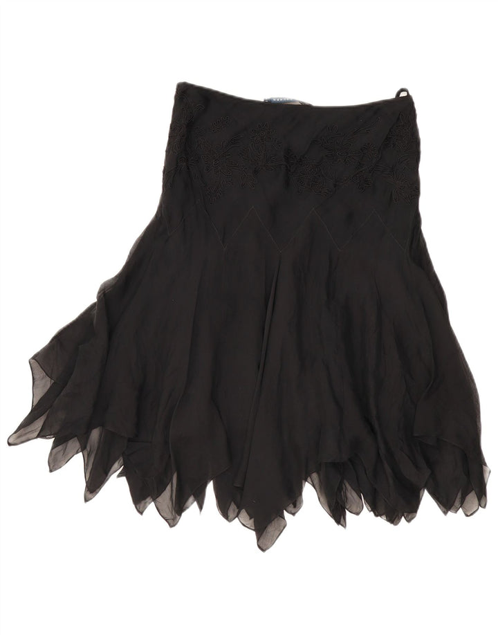 RALPH LAUREN Γυναικεία ασύμμετρη φούστα US 6 Medium W28 Μαύρο Μεταξωτό