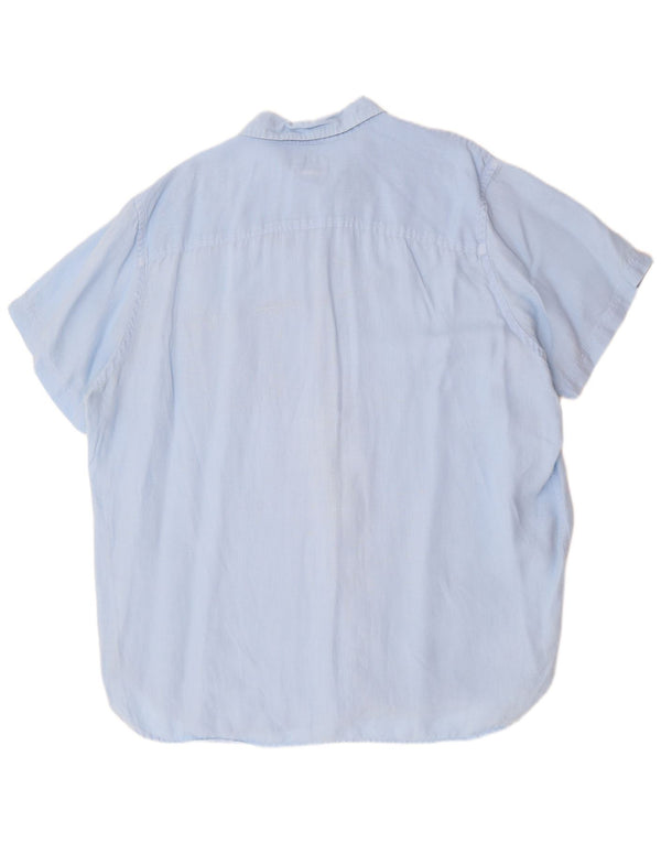 TIMBERLAND Ανδρικό κοντομάνικο πουκάμισο με κανονική εφαρμογή 3XL μπλε