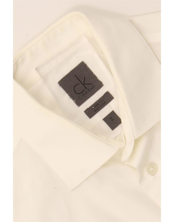CALVIN KLEIN Mens Slim Fit Shirt Size 38 15 Medium White Vintage Calvin Klein and Second-Hand Calvin Klein from Messina Hembry 
