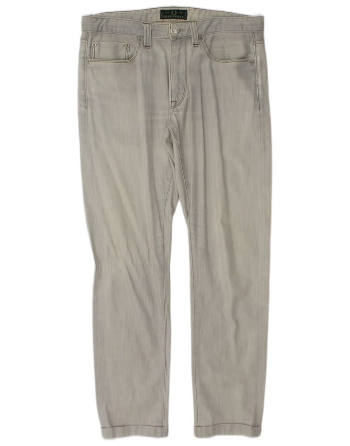 FRED PERRY Ανδρικό Slim Jeans W33 L29 Γκρι βαμβακερό