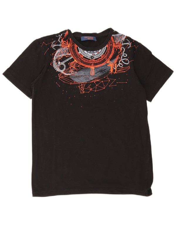 Trussardi Boys Graphic T-Shirt Top 15-16 ετών Μαύρο βαμβακερό