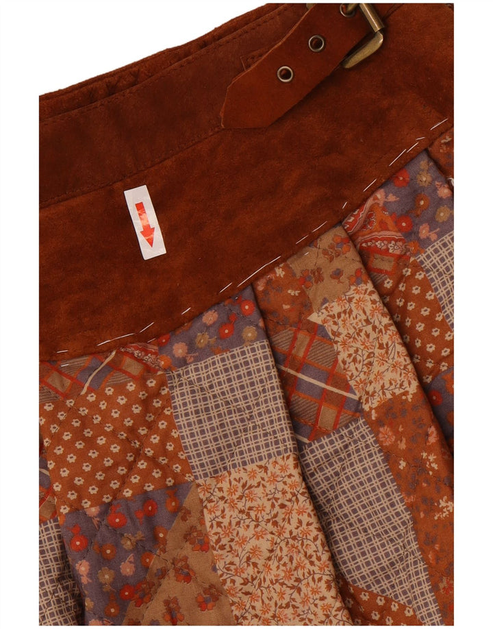 Sportmax γυναικεία φούστα UK 12 Medium W24 Brown Patchwork Polyester