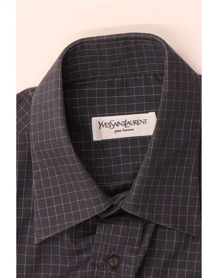 Yves Saint Laurent Ανδρικό πουκάμισο 40 15 3/4 Medium Grey Gingham