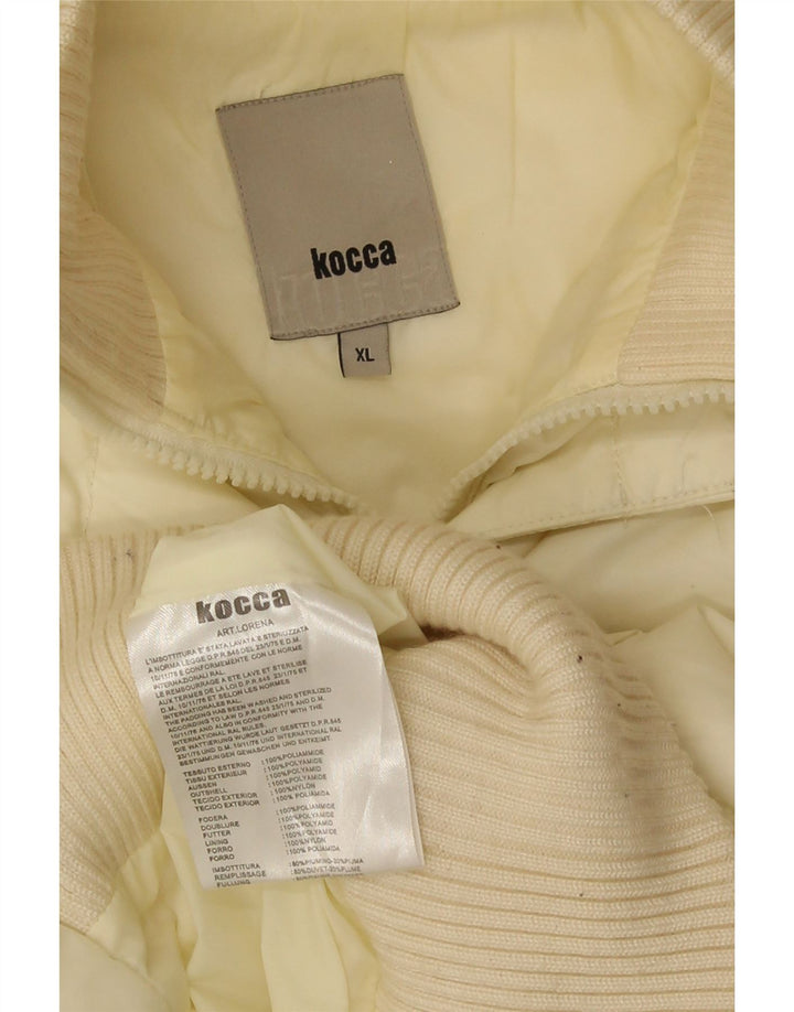 KOCCA Γυναικείο μπουφάν με κουκούλα UK 18 XL Off White Polyamide
